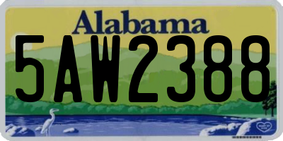 AL license plate 5AW2388