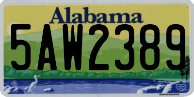 AL license plate 5AW2389