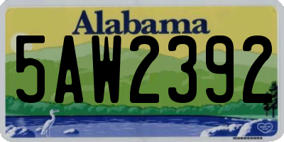 AL license plate 5AW2392