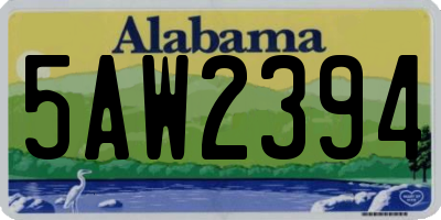 AL license plate 5AW2394