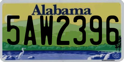 AL license plate 5AW2396