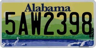 AL license plate 5AW2398