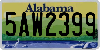 AL license plate 5AW2399