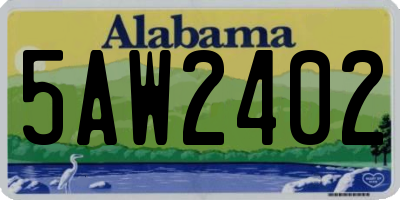 AL license plate 5AW2402