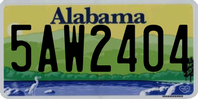 AL license plate 5AW2404