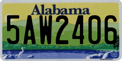 AL license plate 5AW2406