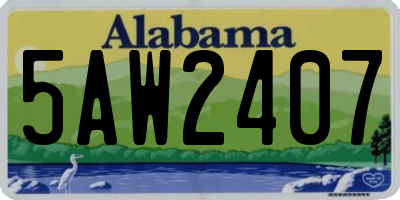 AL license plate 5AW2407