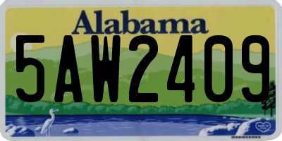 AL license plate 5AW2409