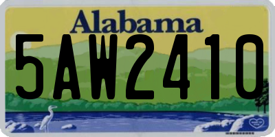 AL license plate 5AW2410