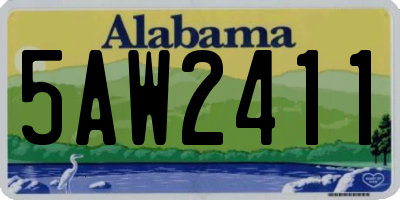 AL license plate 5AW2411