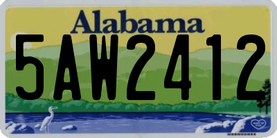 AL license plate 5AW2412