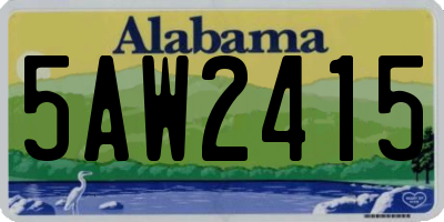 AL license plate 5AW2415