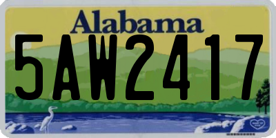 AL license plate 5AW2417