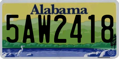 AL license plate 5AW2418