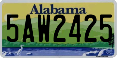 AL license plate 5AW2425