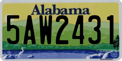 AL license plate 5AW2431
