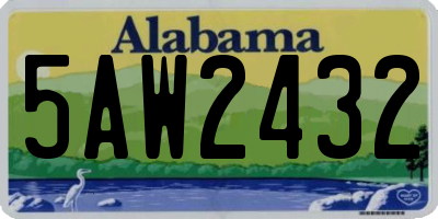 AL license plate 5AW2432