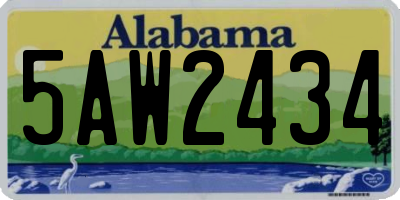 AL license plate 5AW2434