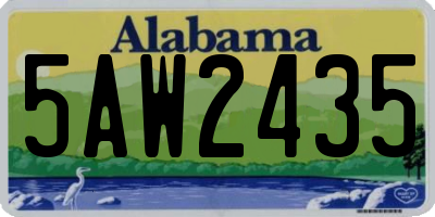 AL license plate 5AW2435