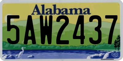AL license plate 5AW2437