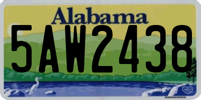 AL license plate 5AW2438