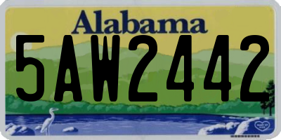 AL license plate 5AW2442