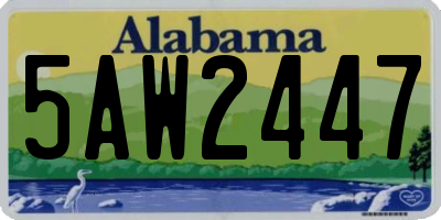 AL license plate 5AW2447
