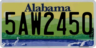AL license plate 5AW2450