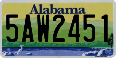 AL license plate 5AW2451