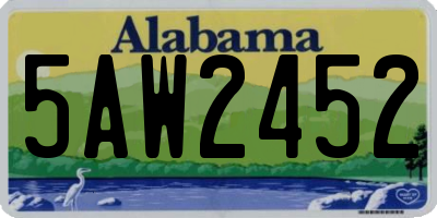 AL license plate 5AW2452