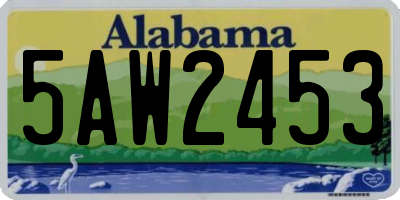 AL license plate 5AW2453