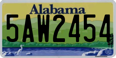 AL license plate 5AW2454