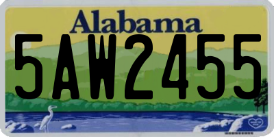 AL license plate 5AW2455