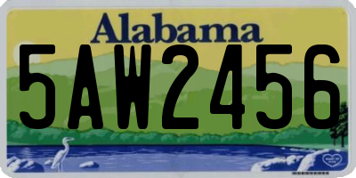 AL license plate 5AW2456