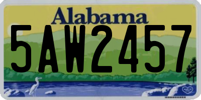 AL license plate 5AW2457
