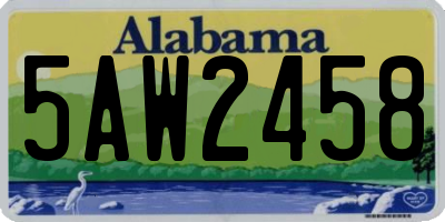 AL license plate 5AW2458