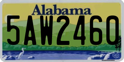AL license plate 5AW2460