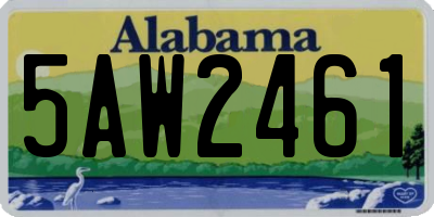AL license plate 5AW2461