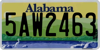 AL license plate 5AW2463