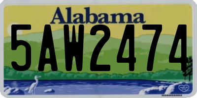 AL license plate 5AW2474