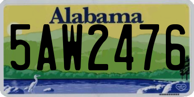 AL license plate 5AW2476