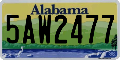 AL license plate 5AW2477