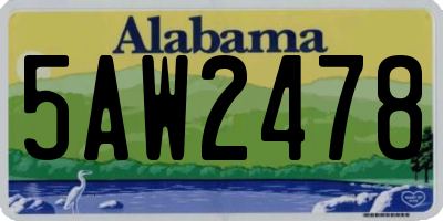 AL license plate 5AW2478
