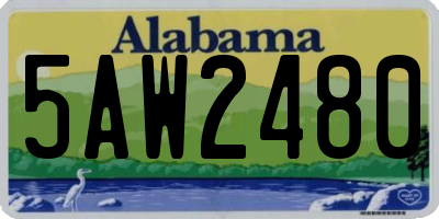 AL license plate 5AW2480