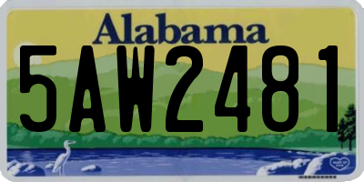 AL license plate 5AW2481