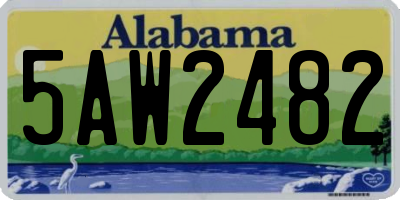 AL license plate 5AW2482