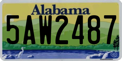 AL license plate 5AW2487