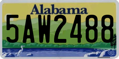AL license plate 5AW2488