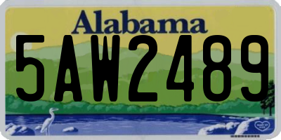 AL license plate 5AW2489