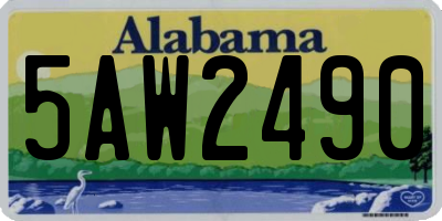 AL license plate 5AW2490